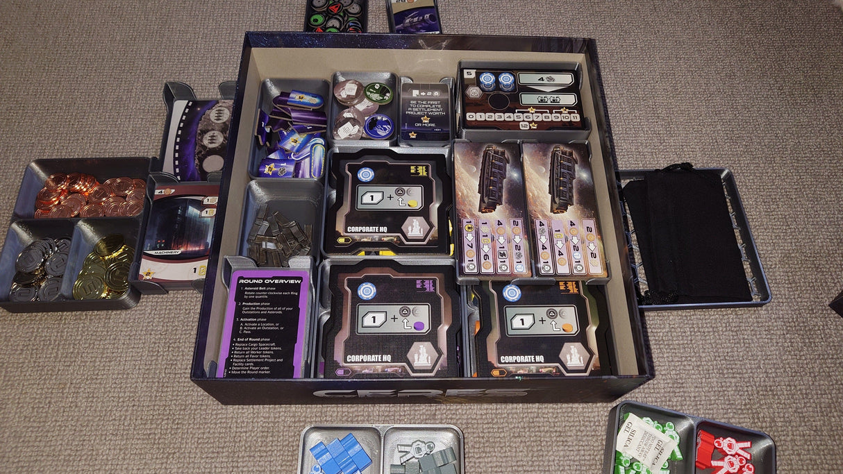 Ceres with Mars Contracts and Comets Board Game Insert / Organizer
