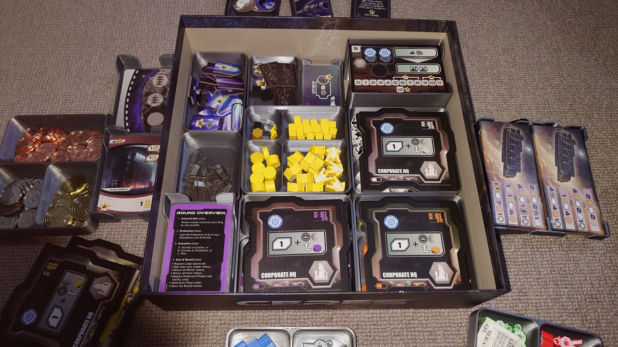 Ceres with Mars Contracts and Comets Board Game Insert / Organizer