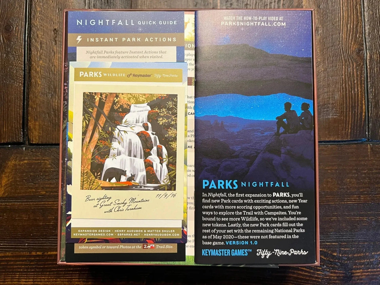 Parks with Nightfall and Wildlife Expansions Board Game Insert / Organizer