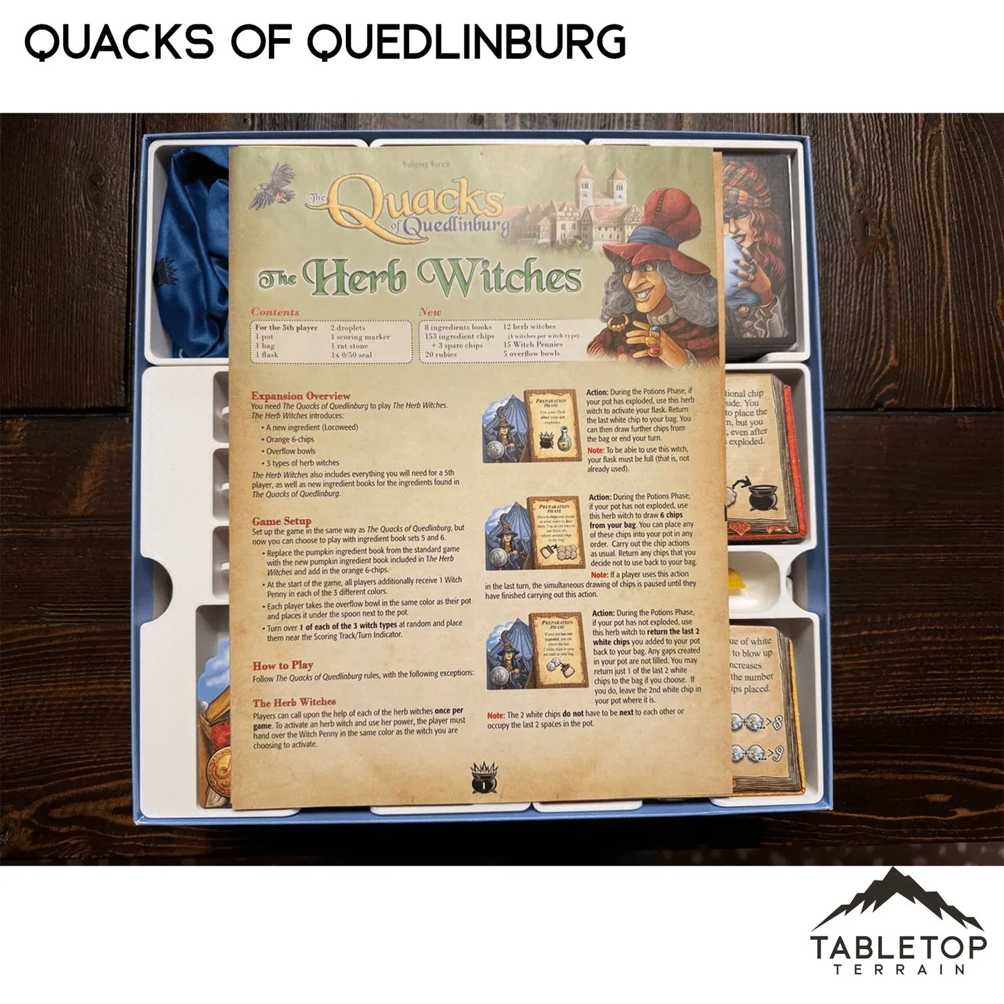 Quacks of Quedlinburg and Expansions Board Game Insert / Organizer