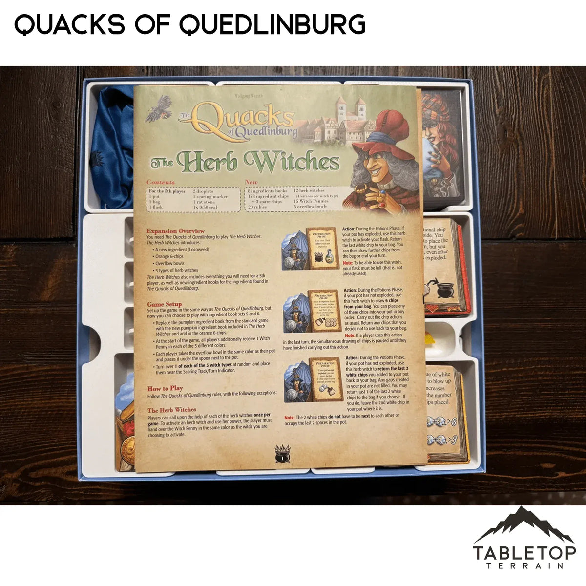 Quacks of Quedlinburg and Expansions Board Game Insert / Organizer
