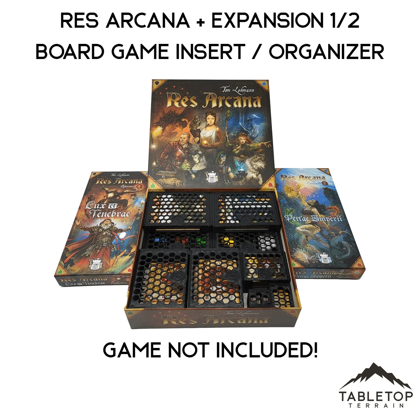 Res Arcana with Expansions 1+2 Board Game Insert / Organizer