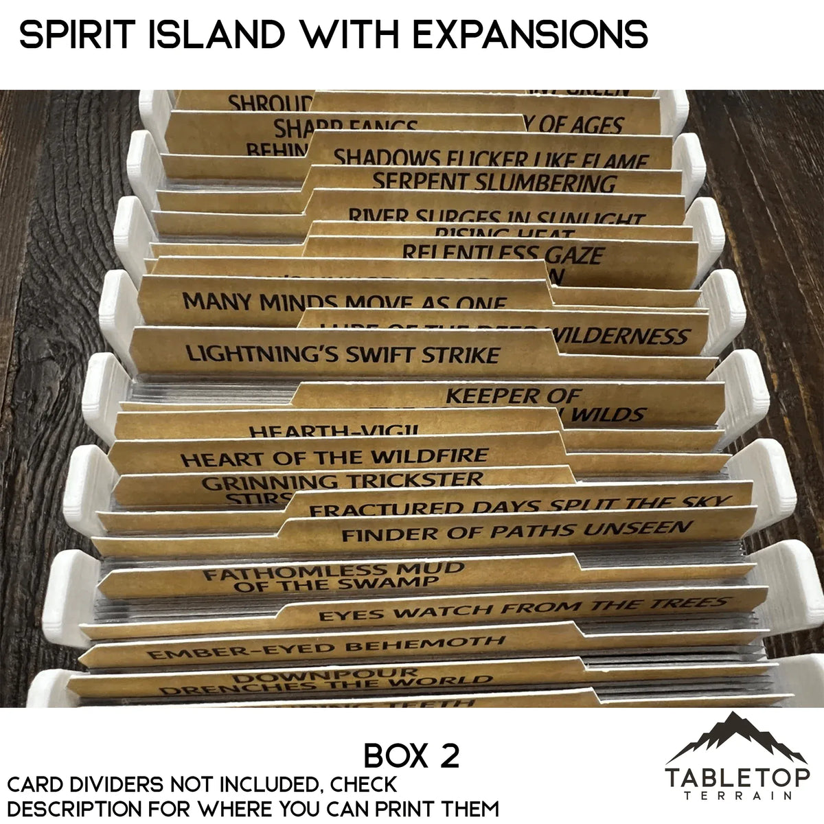 Spirit Island Organizer for Content Through Nature Incarnate Insert / Organizer