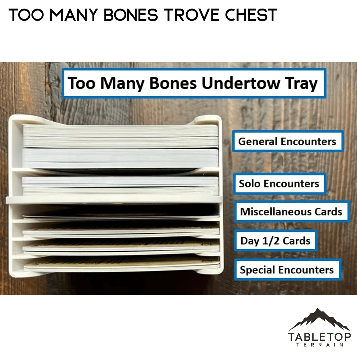 Too Many Bones Trove Chest Board Game Insert / Organizer