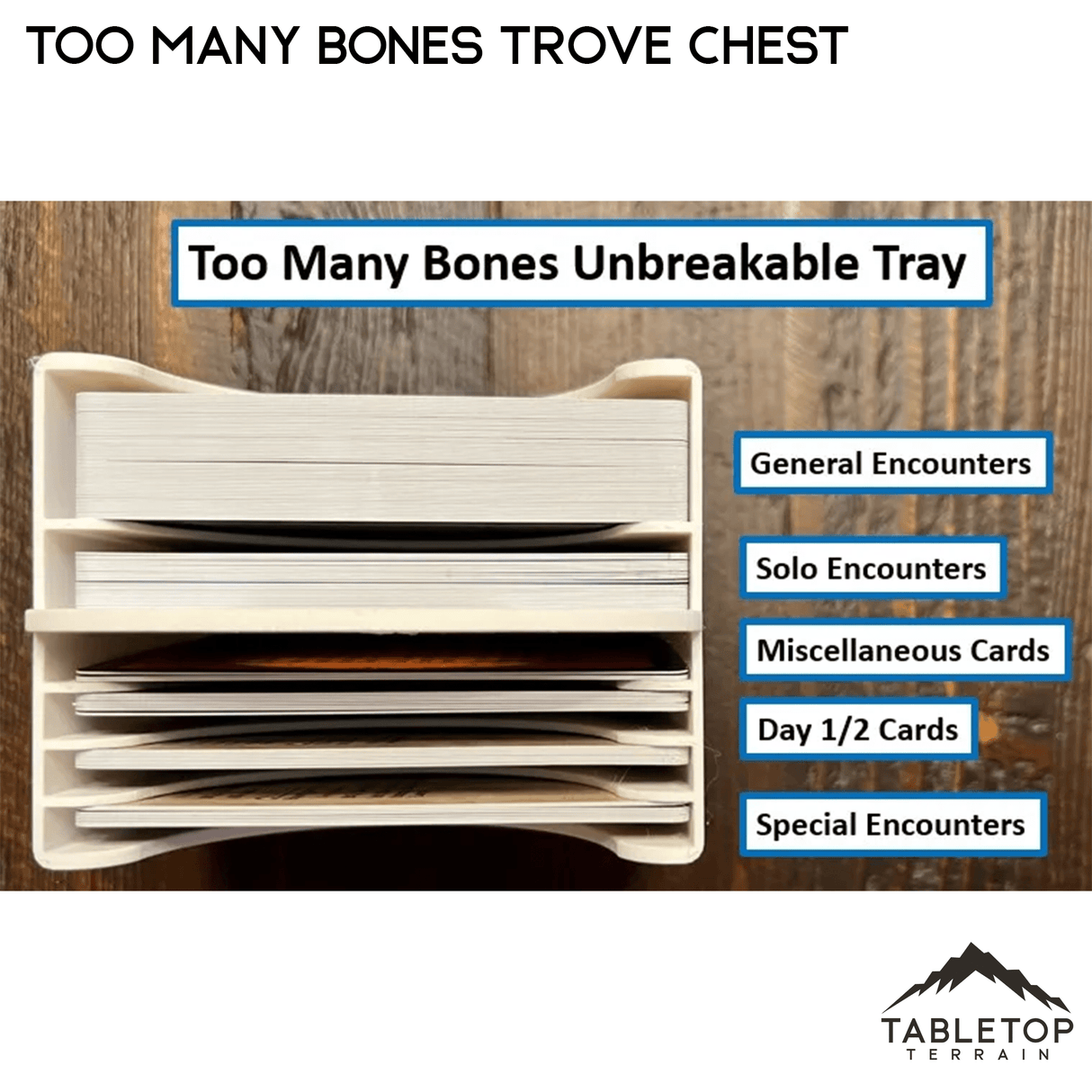 Too Many Bones Trove Chest Board Game Insert / Organizer