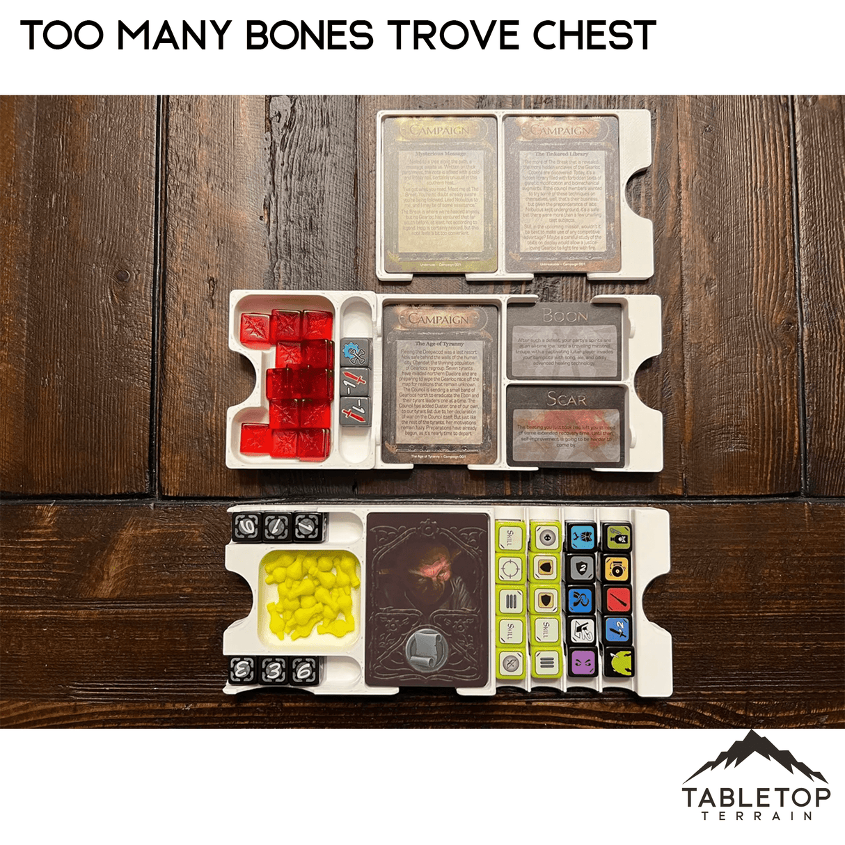 Too Many Bones Trove Chest Board Game Insert / Organizer