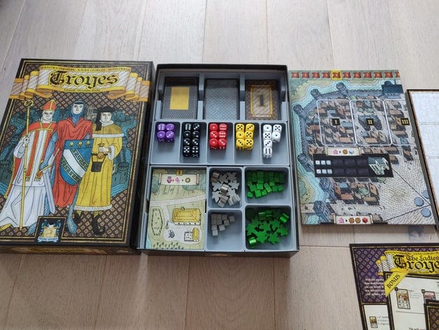Troyes + Ladies of Troyes Expansion Board Game Insert / Organizer