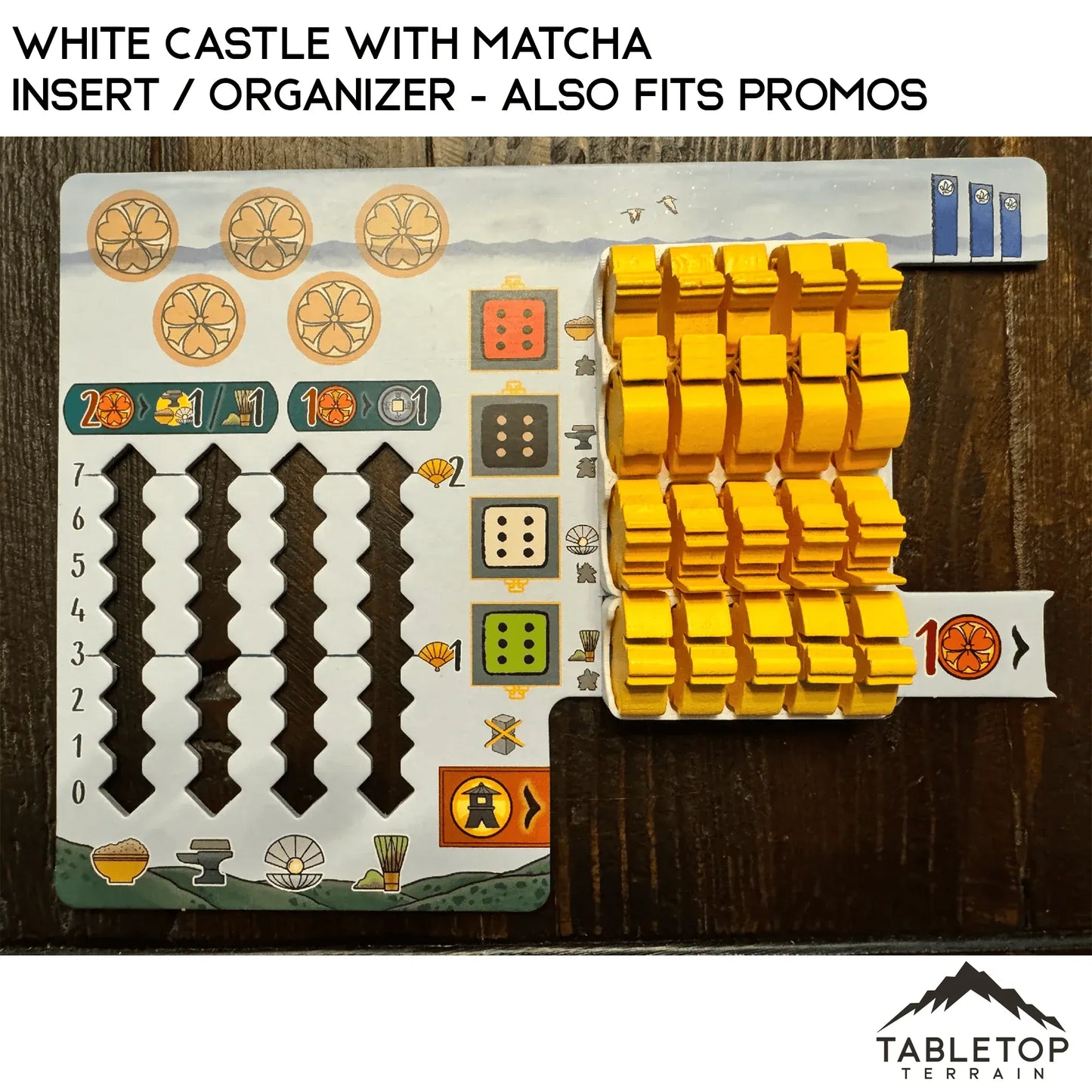 White Castle with Matcha Insert / Organizer - Also Fits Promos