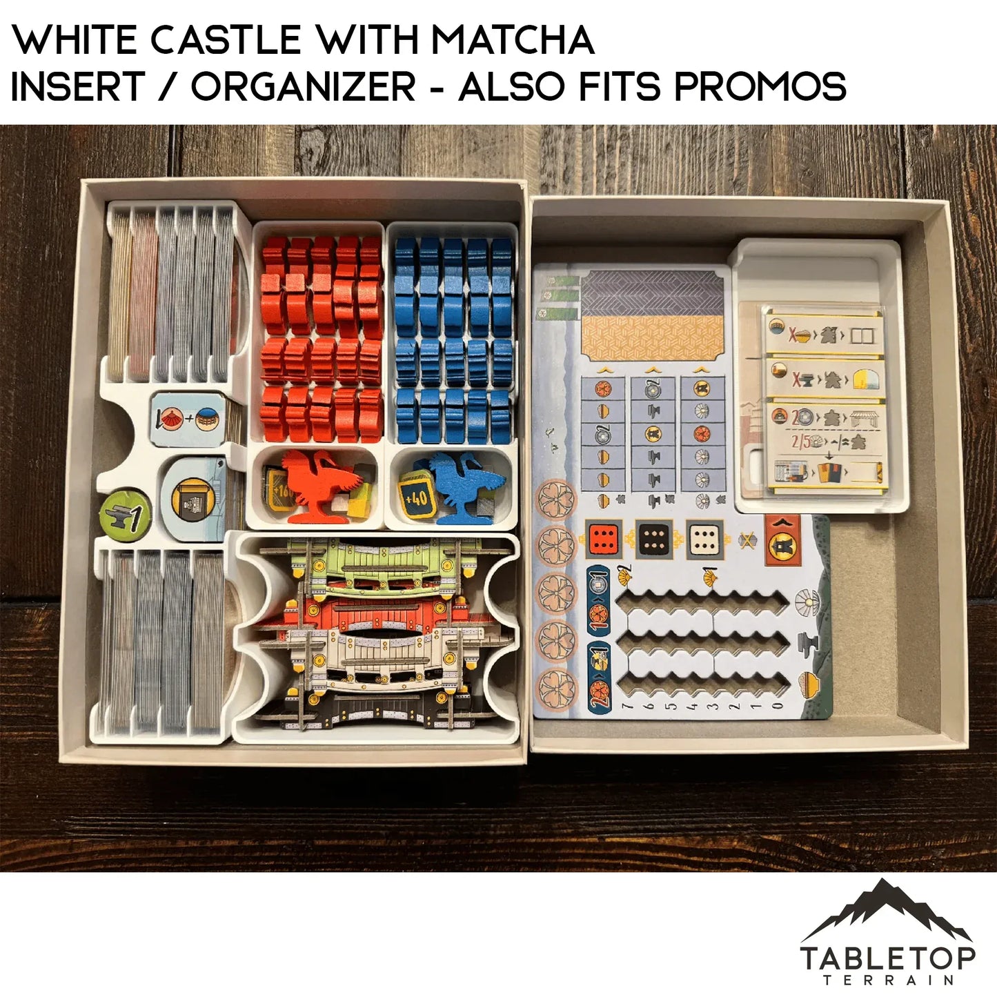 White Castle with Matcha Insert / Organizer - Also Fits Promos