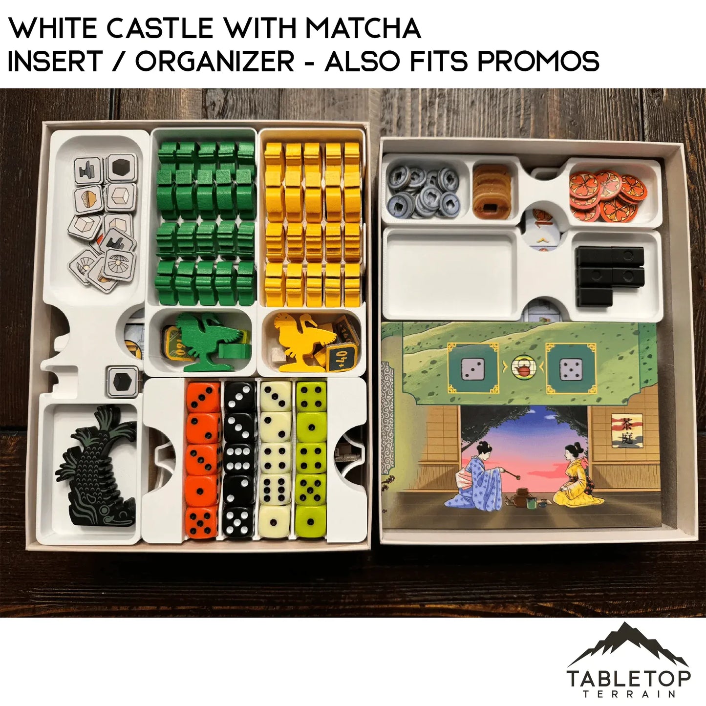 White Castle with Matcha Insert / Organizer - Also Fits Promos