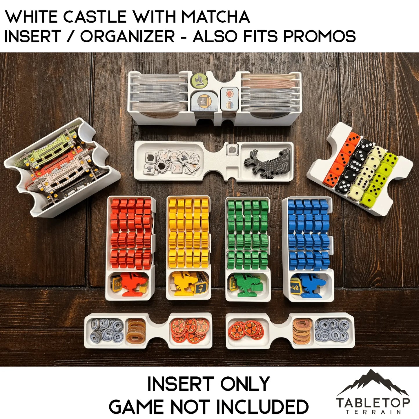 White Castle with Matcha Insert / Organizer - Also Fits Promos