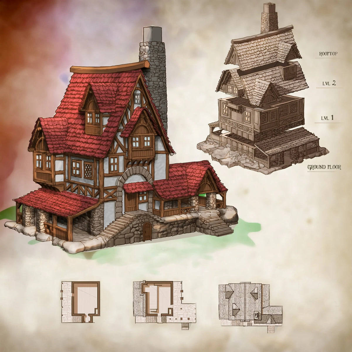Building 1 - Town of Grexdale - Fantasy Building