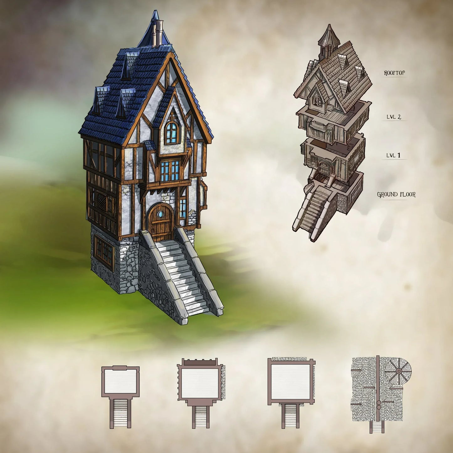Building 4 - City of Spiritdale - Fantasy Building