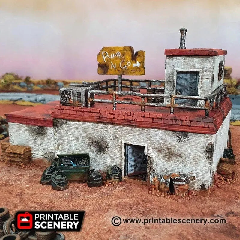 Derelict Gas Station - Apocalyptic Building