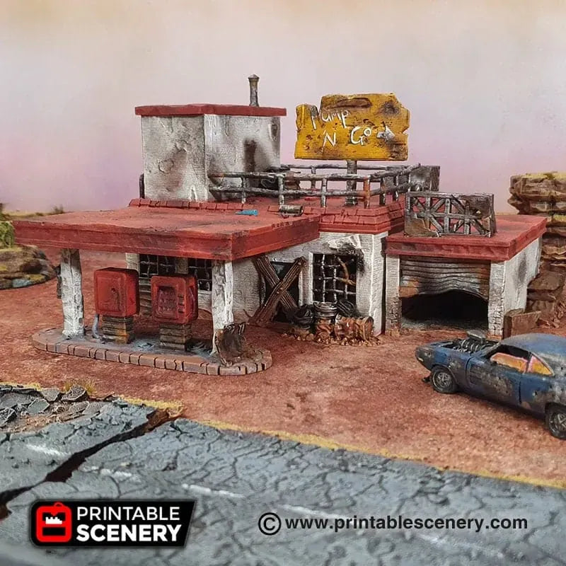 Derelict Gas Station - Apocalyptic Building