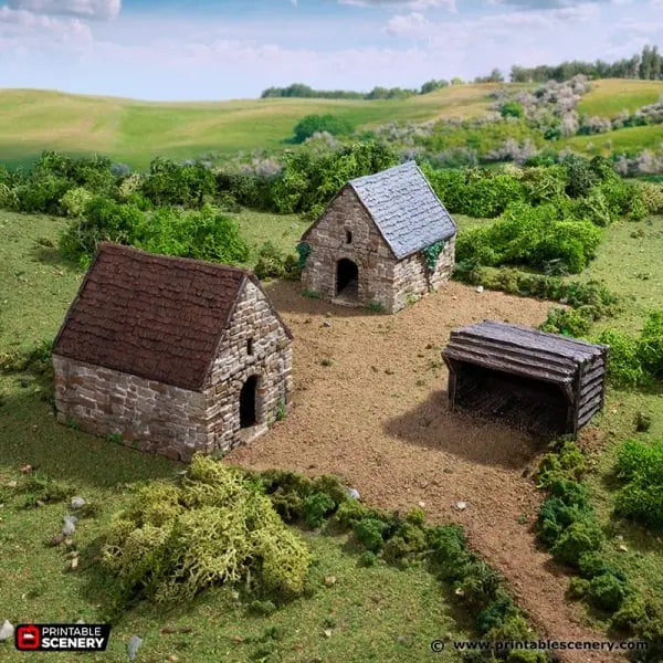 Small Rustic Barns - Country & King - Fantasy Historical Building