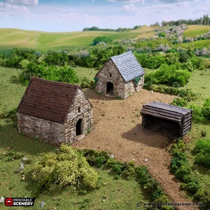 Small Rustic Barns - Country & King - Fantasy Historical Building