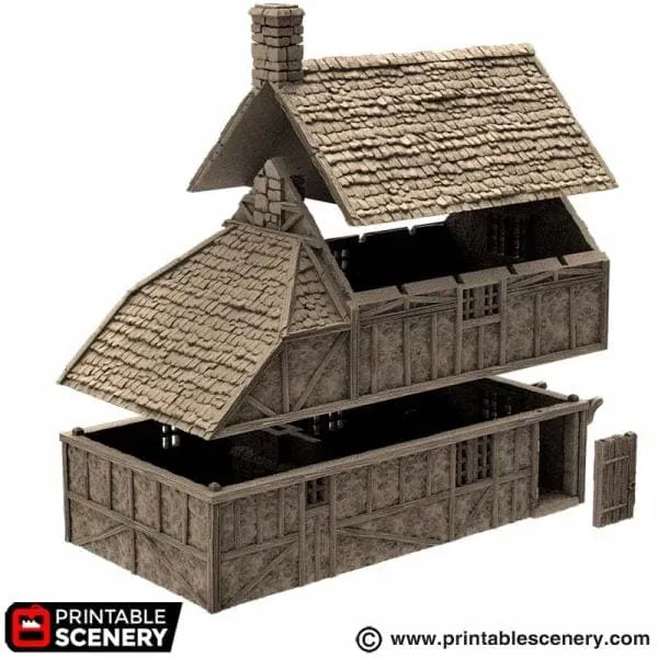 Wattle and Daub Hollyhock Cottage -Country & King- Fantasy Historical Building