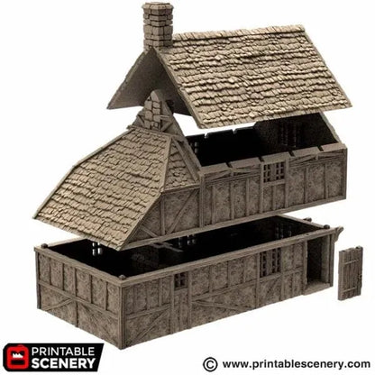 Wattle and Daub Hollyhock Cottage -Country & King- Fantasy Historical Building