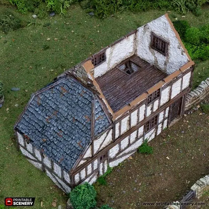 Wattle and Daub Hollyhock Cottage -Country & King- Fantasy Historical Building