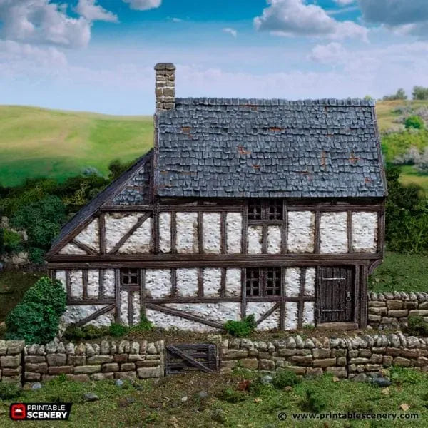 Wattle and Daub Hollyhock Cottage -Country & King- Fantasy Historical Building