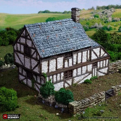 Wattle and Daub Hollyhock Cottage -Country & King- Fantasy Historical Building