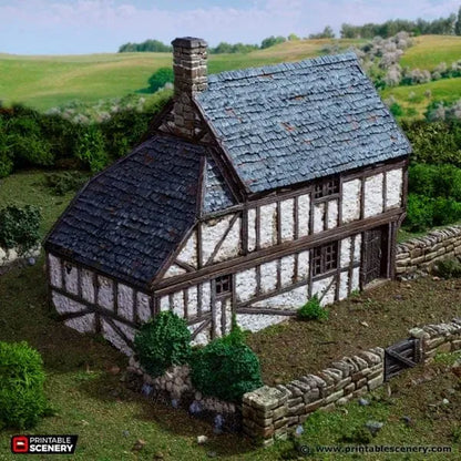 Wattle and Daub Hollyhock Cottage -Country & King- Fantasy Historical Building