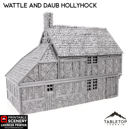 Wattle and Daub Hollyhock Cottage -Country & King- Fantasy Historical Building