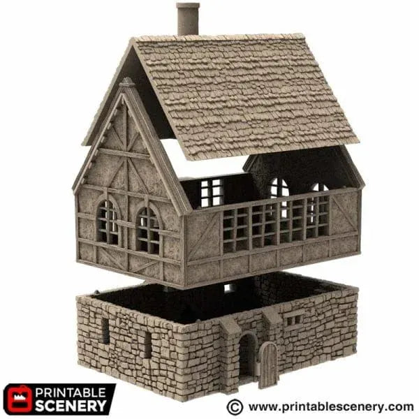 Wattle and Daub Stone Manor - Country & King - Fantasy Historical Building