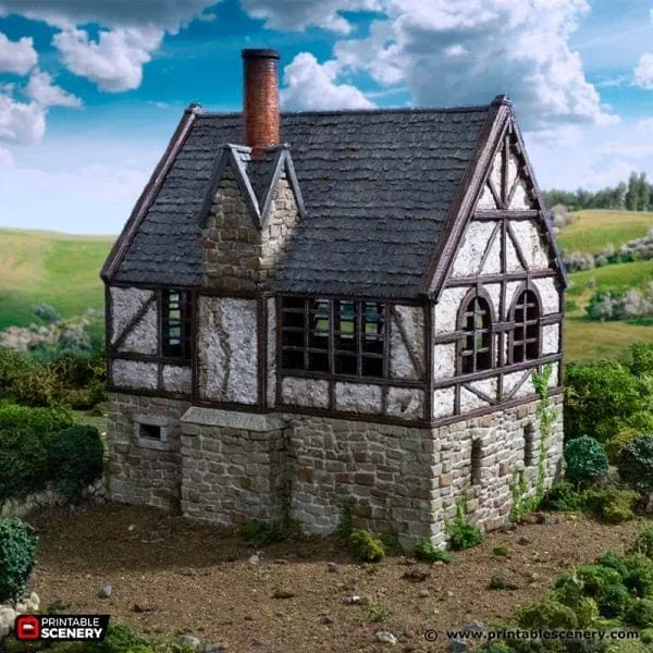 Wattle and Daub Stone Manor - Country & King - Fantasy Historical Building