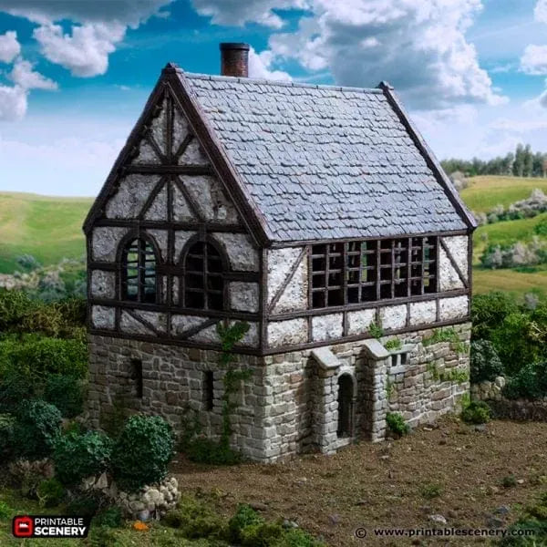 Wattle and Daub Stone Manor - Country & King - Fantasy Historical Building