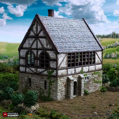 Wattle and Daub Stone Manor - Country & King - Fantasy Historical Building