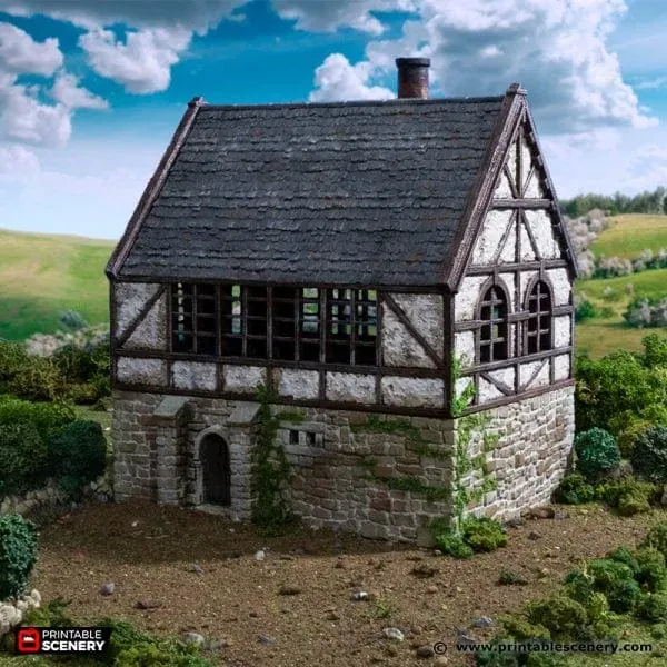 Wattle and Daub Stone Manor - Country & King - Fantasy Historical Building
