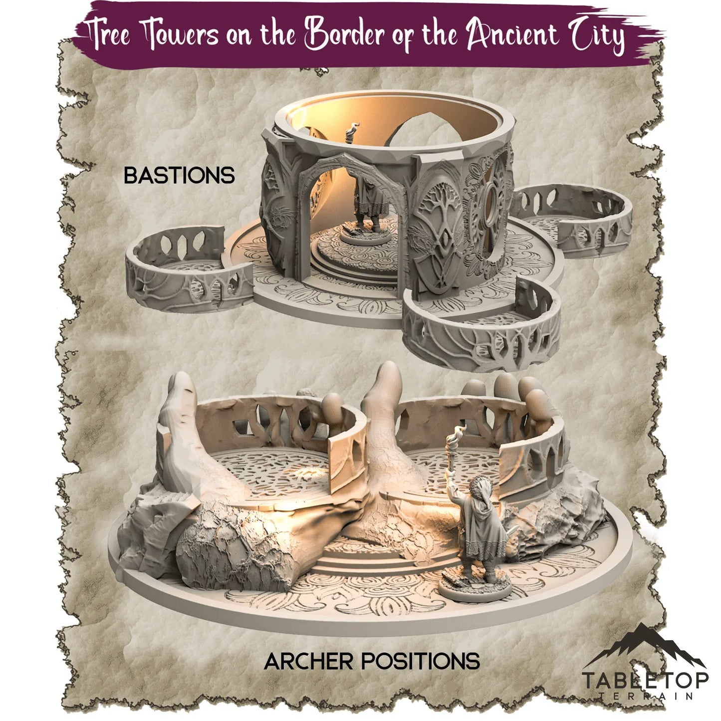 Tree Towers on the Border of the Ancient City - Thematic Dungeon Terrain