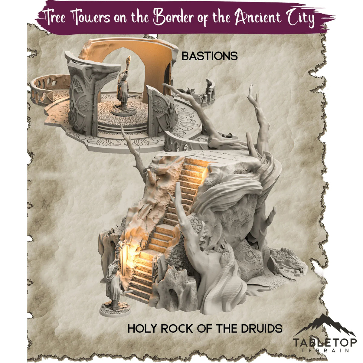 Tree Towers on the Border of the Ancient City - Thematic Dungeon Terrain
