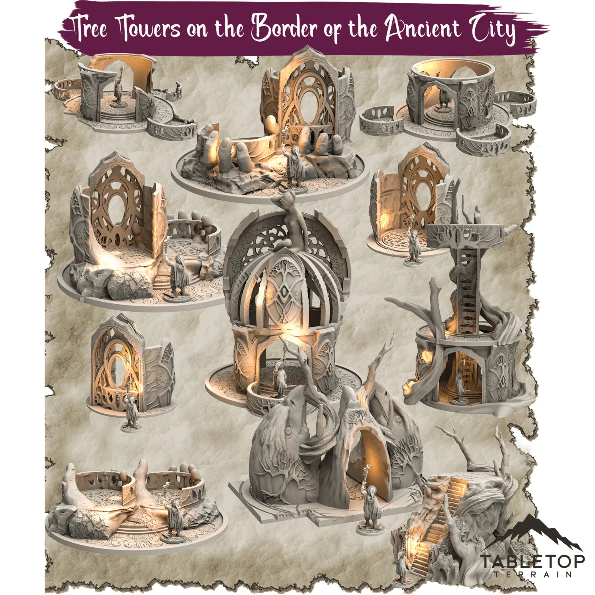 Tree Towers on the Border of the Ancient City - Thematic Dungeon Terrain