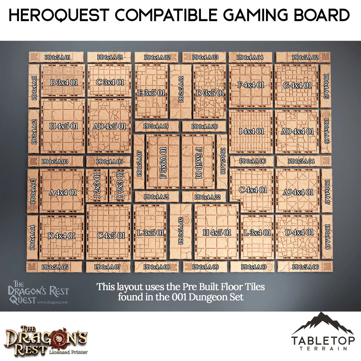 Dungeon Gaming Board Compatible with HeroQuest