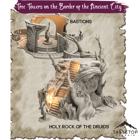 Tree Towers on the Border of the Ancient City - Thematic Dungeon Terrain