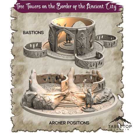 Tree Towers on the Border of the Ancient City - Thematic Dungeon Terrain