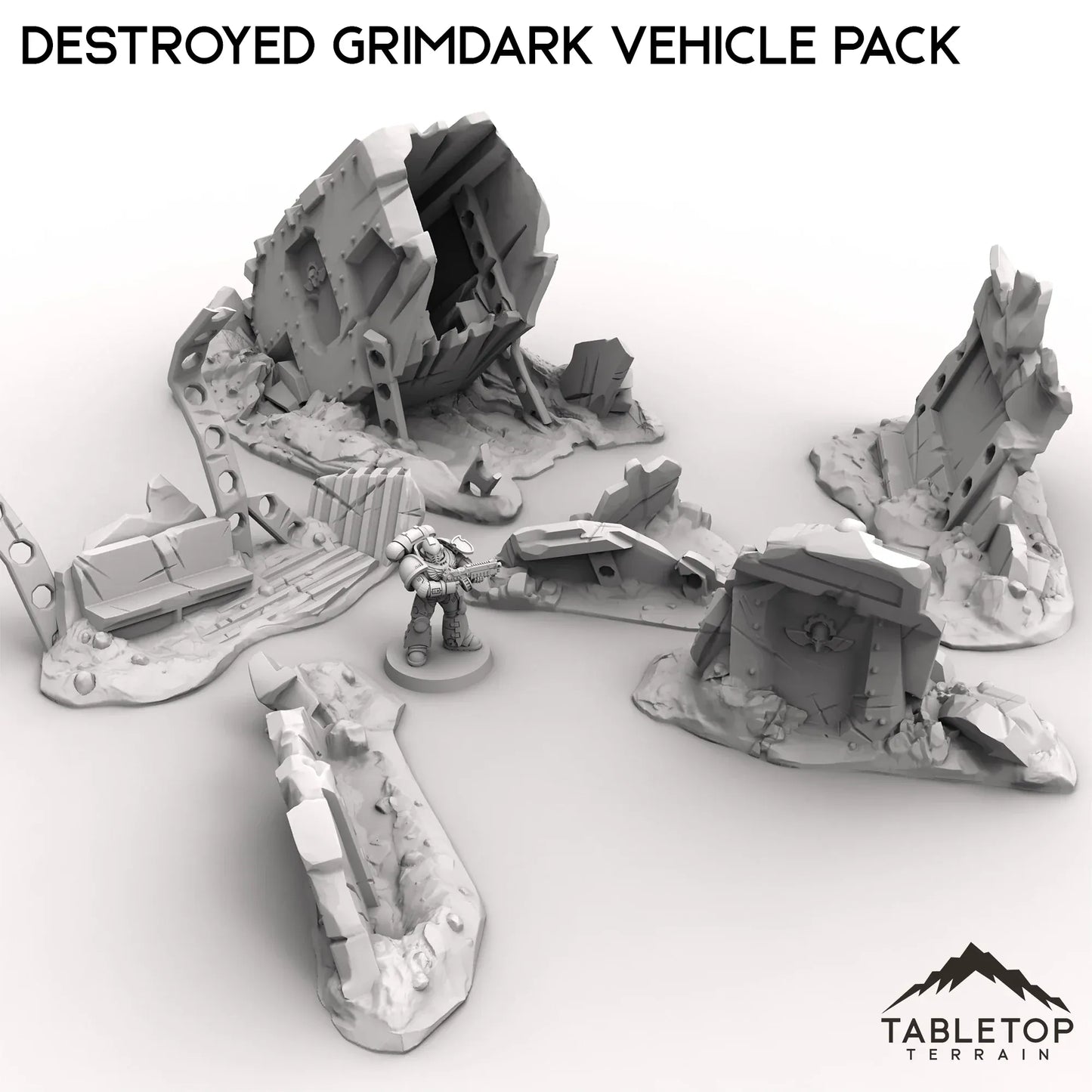 Destroyed Grimdark Vehicle Pack
