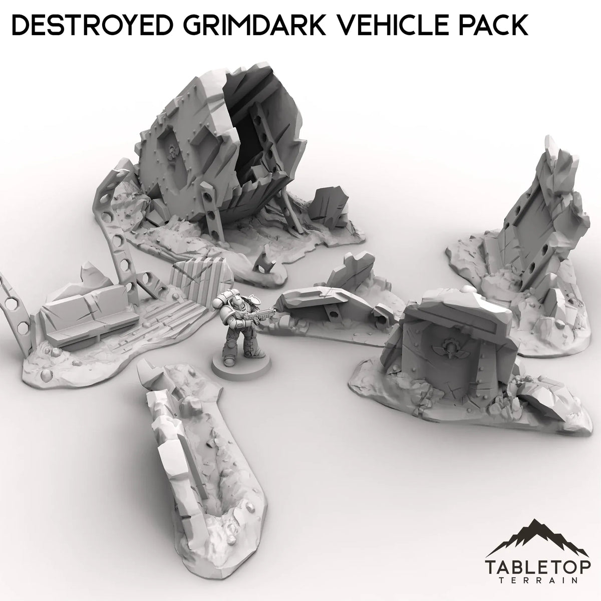 Destroyed Grimdark Vehicle Pack