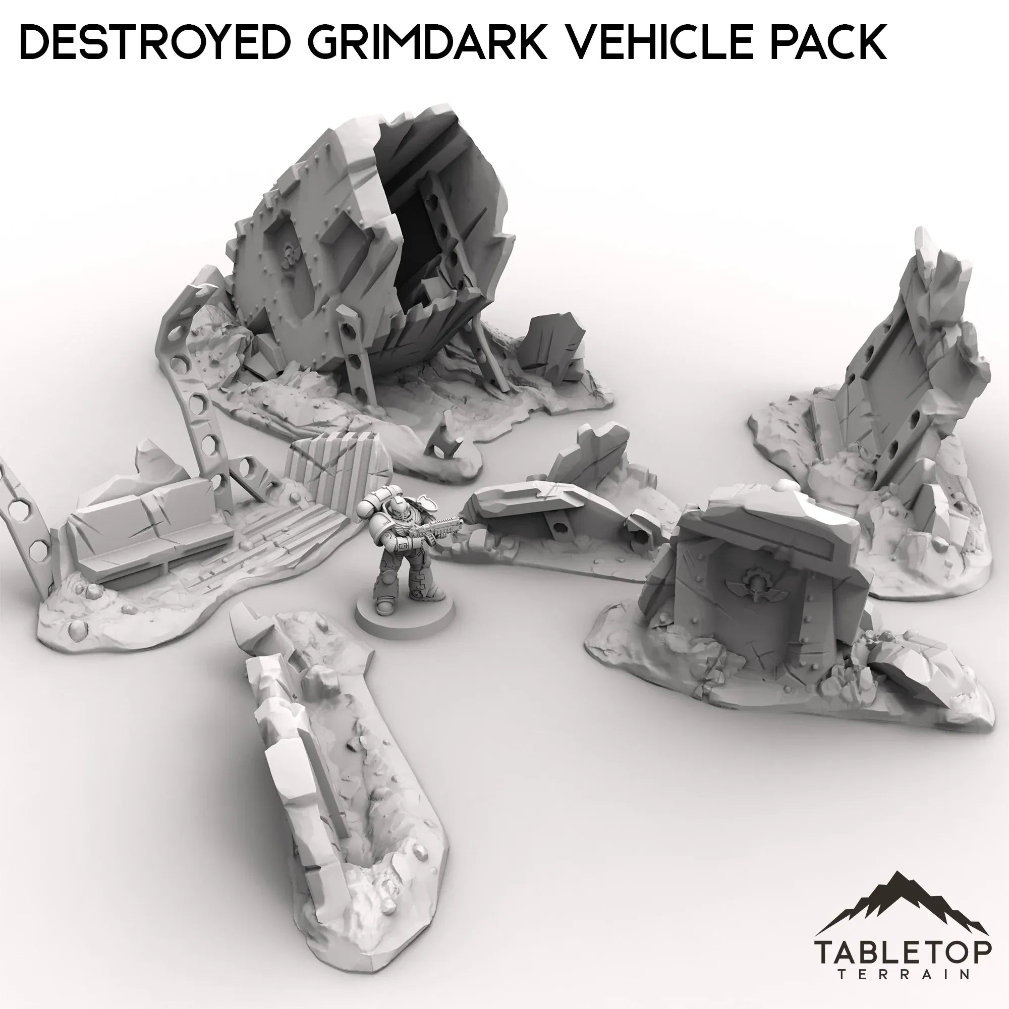 Destroyed Grimdark Vehicle Pack