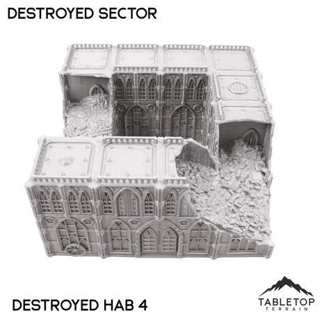Destroyed Sector 8mm Scale Building Pack
