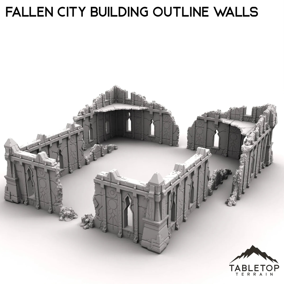 Fallen City Building Outline Walls