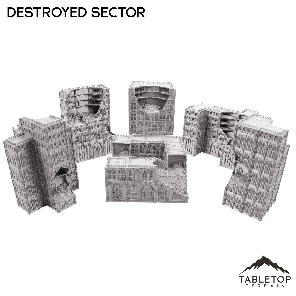 Destroyed Sector 8mm Scale Building Pack
