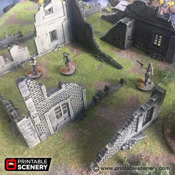 Modular Town Ruins - WWII Terrain