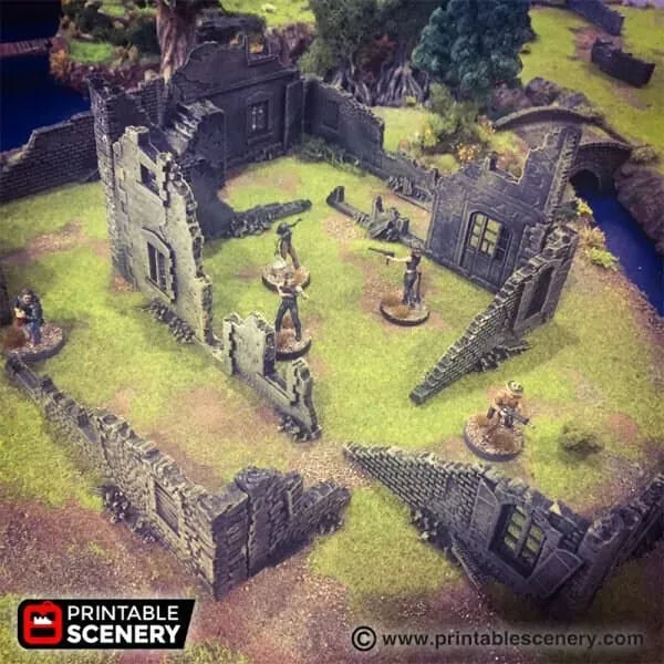 Modular Town Ruins - WWII Terrain