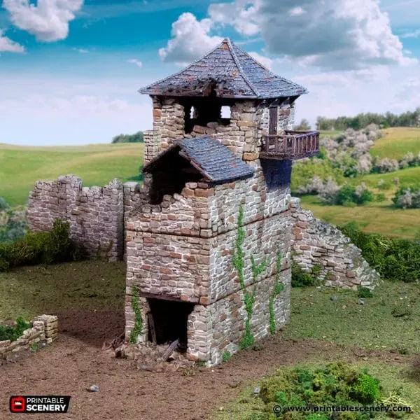 Ruined Black Rock Keep - Country & King - Fantasy Historical Ruins