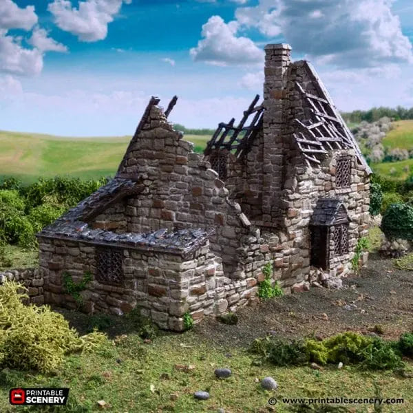 Ruined Crow Cottage - Country & King - Fantasy Historical Ruins