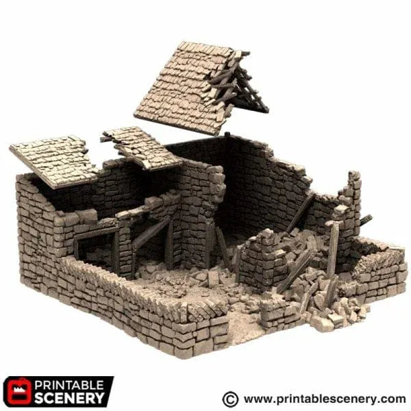 Ruined Farm Pig Pen - Country & King - Fantasy Historical Building